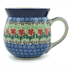 Polish Pottery 16 oz. Bubble Mug. Hand made in Poland and artist initialed.