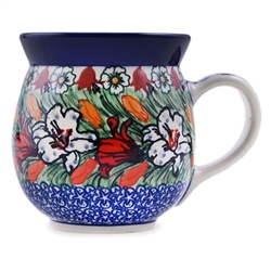 Polish Pottery 16 oz. Bubble Mug. Hand made in Poland. Pattern U4236 designed by Ewa Karbownik.