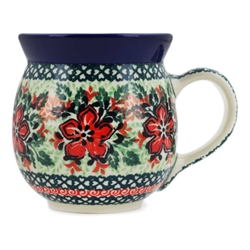 Polish Pottery 16 oz. Bubble Mug. Hand made in Poland. Pattern U1959 designed by Krystyna Dacyszyn.