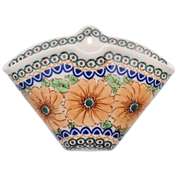 Polish Pottery 9" Coffee Filter Holder. Hand made in Poland. Pattern U740 designed by Lucyna Lenkiewicz.