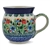 Polish Pottery 16 oz. Bubble Mug. Hand made in Poland. Pattern U4921 designed by Teresa Liana.