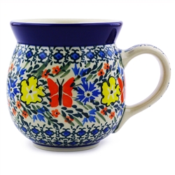 Polish Pottery 16 oz. Bubble Mug. Hand made in Poland. Pattern U1873 designed by Lucyna Lenkiewicz.