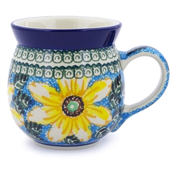 Polish Pottery 16 oz. Bubble Mug. Hand made in Poland. Pattern U1912 designed by Maryla Iwicka.