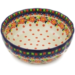 Polish Pottery 11" Fluted Serving Bowl. Hand made in Poland. Pattern U4766 designed by Maria Starzyk.