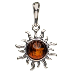 Starburst Honey Amber Pendant. Size is approx 1" x .75"