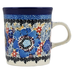 Polish Pottery 4 oz. Mug. Hand made in Poland. Pattern U4129 designed by Maria Starzyk.