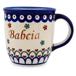 Polish Pottery 12 oz. Babcia/ Grandma Mug. Hand made in Poland.