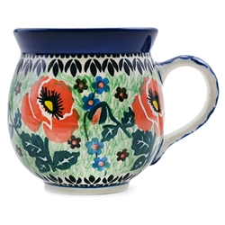 Polish Pottery 11 oz. Bubble Mug. Hand made in Poland. Pattern U1274 designed by Teresa Andrukiewicz.