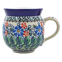 Polish Pottery 11 oz. Bubble Mug. Hand made in Poland. Pattern U2114 designed by Lucyna Lenkiewicz.