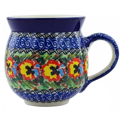 Polish Pottery 11 oz. Bubble Mug. Hand made in Poland. Pattern U3644 designed by Lucyna Lenkiewicz.