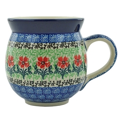 Polish Pottery 11 oz. Bubble Mug. Hand made in Poland and artist initialed.