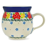 Polish Pottery 11 oz. Bubble Mug. Hand made in Poland and artist initialed.