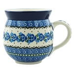 Polish Pottery 11 oz. Bubble Mug. Hand made in Poland and artist initialed.