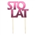 Our Sto Lat Party Cake Topper is perfect for a birthday cake decoration.
Made of glossy pink paper stock and 2 wood sticks.  Assemble by attaching sticks to the back of the paper.  Sticky pads included.