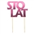 Our Sto Lat Party Cake Topper is perfect for a birthday cake decoration.
Made of glossy pink paper stock and 2 wood sticks.  Assemble by attaching sticks to the back of the paper.  Sticky pads included.