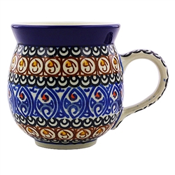 Polish Pottery 11 oz. Bubble Mug. Hand made in Poland. Pattern U500 designed by Maryla Iwicka.