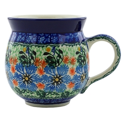 Polish Pottery 11 oz. Bubble Mug. Hand made in Poland. Pattern U1697 designed by Ewa Karbownik.