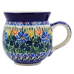 Polish Pottery 11 oz. Bubble Mug. Hand made in Poland. Pattern U1905 designed by Karolina Sliwinska.