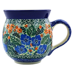 Polish Pottery 11 oz. Bubble Mug. Hand made in Poland. Pattern U2292 designed by Maria Starzyk.