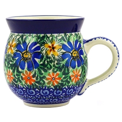 Polish Pottery 11 oz. Bubble Mug. Hand made in Poland. Pattern U2054 designed by Jolanta Okraska.