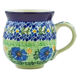 Polish Pottery 11 oz. Bubble Mug. Hand made in Poland. Pattern U1781 designed by Barbara Makiela.