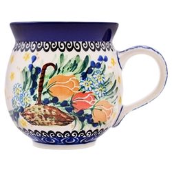 Polish Pottery 11 oz. Bubble Mug. Hand made in Poland. Pattern U3950 designed by Maryla Iwicka.