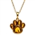 Paw shaped gold plate over sterling silver and amber pendant. Pendant size is approx. .75: x .6".