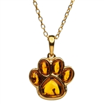 "Best Friend" Gold Plated Necklace With Honey Amber