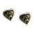 Attractive sterling silver and Baltic amber heart shaped stud earrings.
Size is approx 1cm diameter.