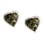 Attractive sterling silver and Baltic amber heart shaped stud earrings.
Size is approx 1cm diameter.