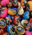 Hand painted duck size egg  wooden Easter eggs from Poland with beautiful floral patterns. Polish pisanki are so colorful and the detail is amazing.