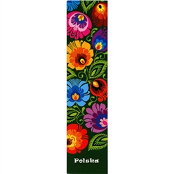 This is a beautiful Lowicz Papercut Design printed on a bookmark. Stylized motif that typifies the Polish folk art of the former Duchy of Lowica (Mazovia) and whose origin dates back to the middle of the 19th century. Authentic Lowicz papercuts are made u