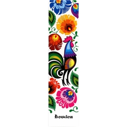 This is a beautiful Lowicz Papercut Design printed on a bookmark. Stylized motif that typifies the Polish folk art of the former Duchy of Lowica (Mazovia) and whose origin dates back to the middle of the 19th century. Authentic Lowicz papercuts are made