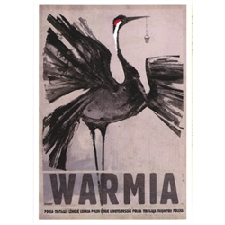 Post Card: Warmia, Polish Promotion Poster. Polish poster designed by artist Ryszard Kaja to promote tourism to Poland. 
It has now been turned into a post card size 4.75" x 6.75" - 12cm x 17cm.