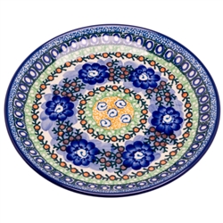 Polish Pottery 8" Dessert Plate. Hand made in Poland. Pattern U1819 designed by Anna Pasierbiewicz.