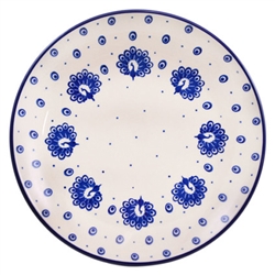 Polish Pottery 8" Dessert Plate. Hand made in Poland and artist initialed.