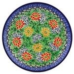 Polish Pottery 8" Dessert Plate. Hand made in Poland. Pattern U1740 designed by Zofia Spychalska.