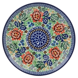 Polish Pottery 8" Dessert Plate. Hand made in Poland. Pattern U2001 designed by Krystyna Dacyszyn.