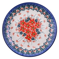 Polish Pottery 8" Dessert Plate. Hand made in Poland. Pattern U5007 designed by Maria Starzyk.
