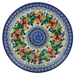 Polish Pottery 8" Dessert Plate. Hand made in Poland. Pattern U951 designed by Maria Starzyk.