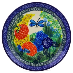 Polish Pottery 8" Dessert Plate. Hand made in Poland. Pattern U2021 designed by Teresa Liana.