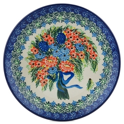 Polish Pottery 8" Dessert Plate. Hand made in Poland. Pattern U2831 designed by Teresa Andrukiewicz.