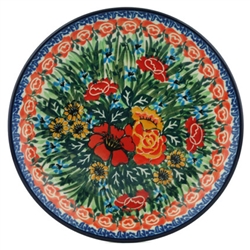 Polish Pottery 8" Dessert Plate. Hand made in Poland. Pattern U2803 designed by Jolanta Okraska.