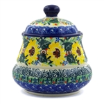 Polish Pottery 5" Covered Container. Hand made in Poland. Pattern U4743 designed by Maria Starzyk.
