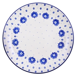 Polish Pottery 10.5" Dinner Plate. Hand made in Poland and artist initialed.