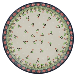 Polish Pottery 10.5" Dinner Plate. Hand made in Poland and artist initialed.