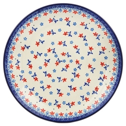 Polish Pottery 10.5" Dinner Plate. Hand made in Poland and artist initialed.