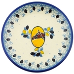 Polish Pottery 4" Plate. Hand made in Poland and artist initialed.