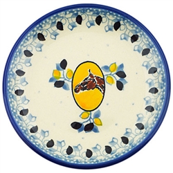 Polish Pottery 4" Plate. Hand made in Poland and artist initialed.