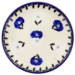 Polish Pottery 4" Plate. Hand made in Poland and artist initialed.